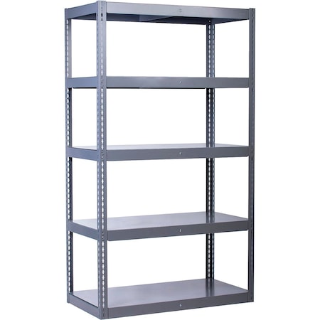 Global Industrial 5 Shelf, High Capacity Boltless Shelving, Steel deck, Starter, 48inW x 24inD x 96inH 272124